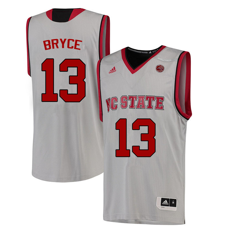 Men NC State Wolfpack #13 C.J. Bryce College Basketball Jerseys-White - Click Image to Close